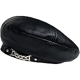 JUENAWMIU Women's PU Leather French Artist Beret Cap