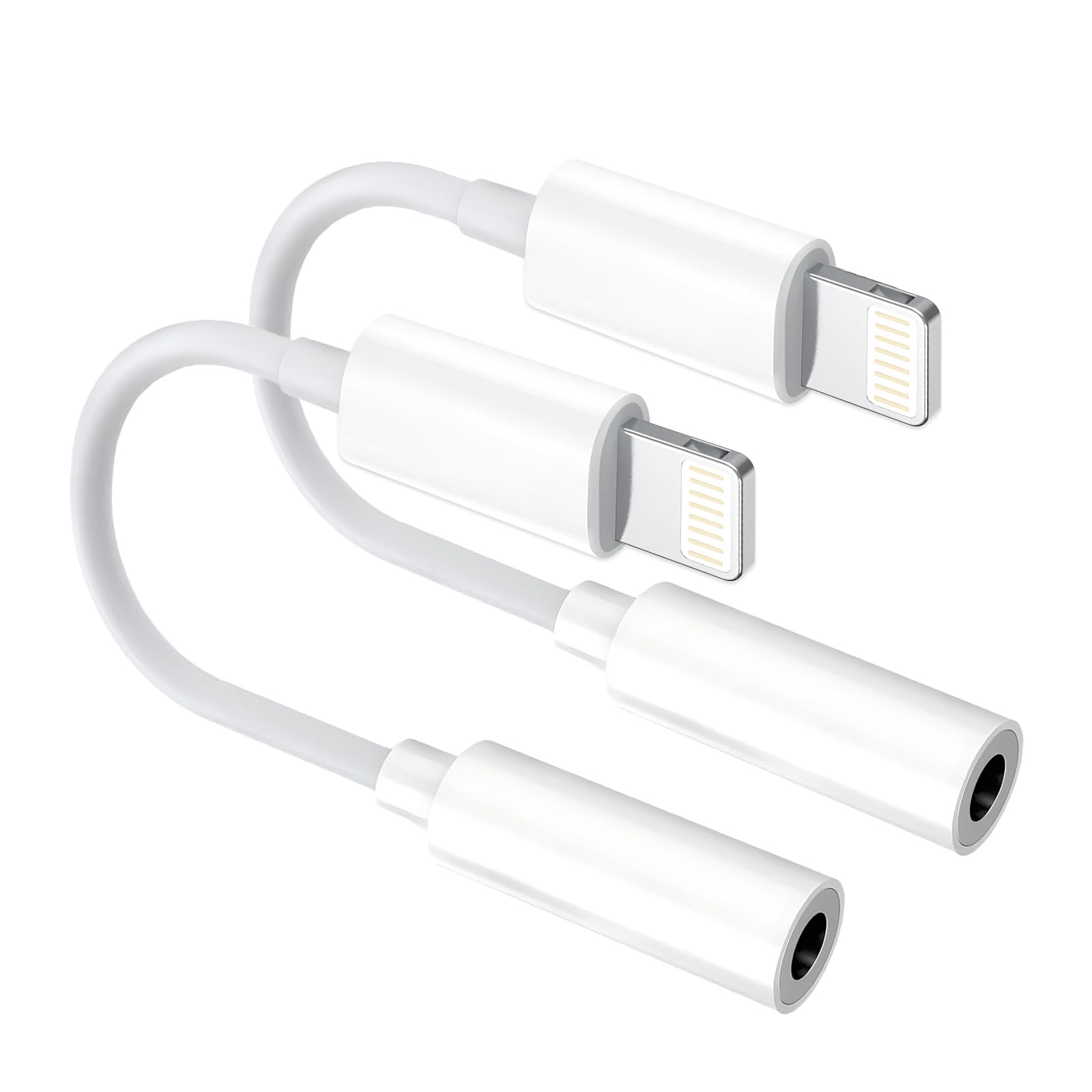 Photo 1 of [Apple MFi Certified] 2 Pack Lightning to 3.5mm Aux Audio Adapter, Headphone Jack Converter Dongle for iPhone 14/13/12/X/XR & iPad (Supports All iOS Systems)