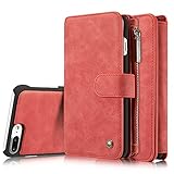 iPhone 8 Plus Case/iPhone 7 Plus Case XRPow Detachable Magnetic Leather Wallet Folio Flip Card Stand Case with Removable Slim Hard PC TPU Back Cover