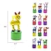 HSOMiD Kids Animal Push Up Press Base Toy,Chinese Traditional Thumb Puppet,Rocking Wooden Toy,Pack of 12