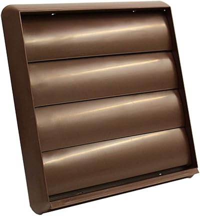 Kair Brown 150mm Louvred Wall Vent Grille with Backdraught Shutter 183mm