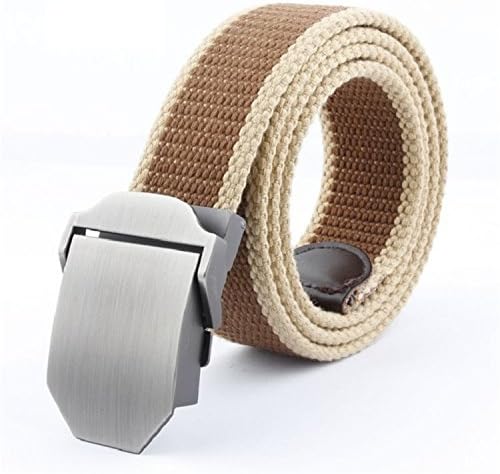 Anthony Moore Military Canvas Belt For Mens And Woman Us Buckle Belts Red Brown 110Cm