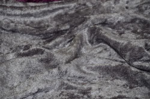 PANNE VELVET CRUSHED BACKDROP VELOUR STRETCH FABRIC 60" WIDE GREY BY THE YARD