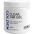 Clear Tar Gel by GOLDEN, 8 fl. oz. Jar, Professional Acrylic Gel Medium, Transparent