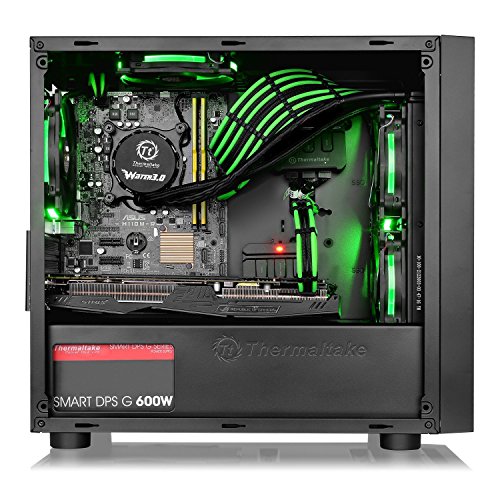 Thermaltake Versa H18 Tempered Glass Black Spcc Micro ATX Gaming Computer Case CA-1J4-00S1WN-01