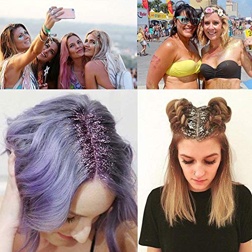 Holographic Chunky Glitters, Cosmetic Glitters Flakes, Body Glitter Set - 8 Colors, Use for Face Nails Eyes Lips Hair Body, Make Up Glitter Paillette Music Festival Masquerade - 8 boxes 10ML