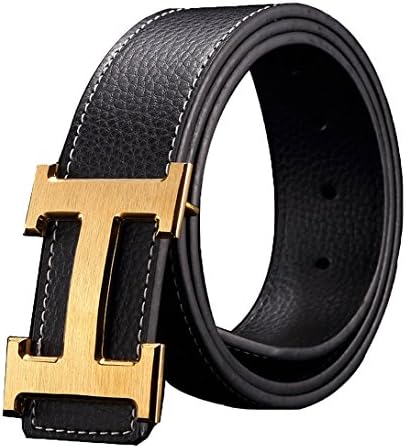 Fashion Leather Metal Buckle Unisex Belt Casual Business (1.5inch wide)