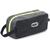 GOX Travel Small Toiletry Bag for Men Nylon Dopp Kit Medicine Bag Travel Organizer Pouch Shave Kits for Teens Toiletry Essentials Bathroom Compact (Black, 9.8 * 4.3 * 3.3 Inches)