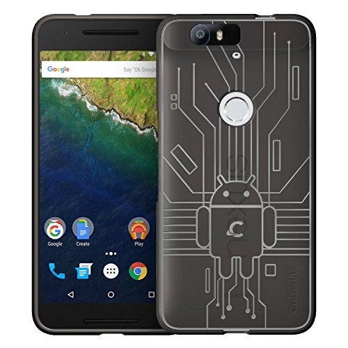 HUAWEI Nexus 6P Case, Cruzerlite Bugdroid Circuit Case Compatible for HUAWEI Nexus 6P - Retail Packaging - Smoke