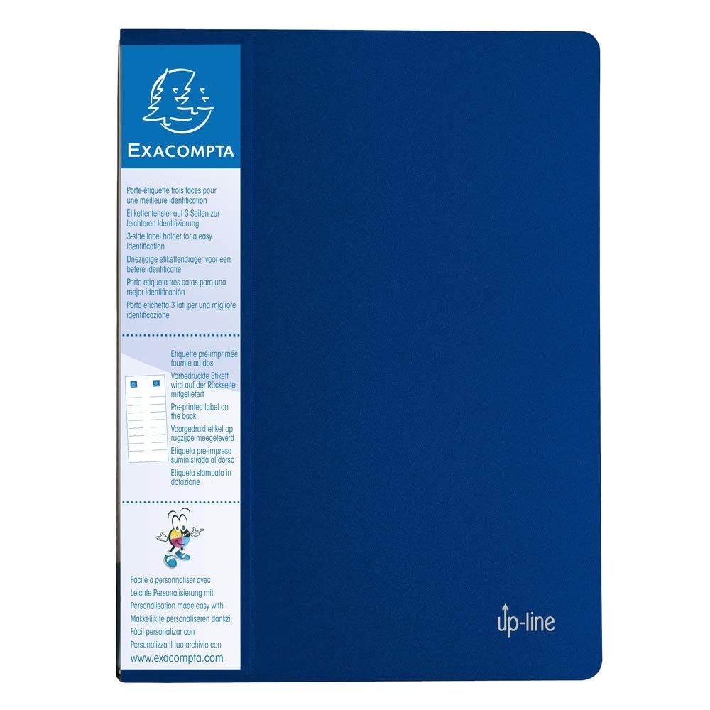 Exacompta - Ref 88402E - Opaque PP Display Book - 240 x 320mm in Size, Suitable for A4 Documents, Crystal Clear Pockets, 0.8mm Polypropylene, 40 Pockets, 80 Viewing Pages - Blue