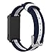 MoKo 18mm Watch Band, Fine Woven Nylon Adjustable Replacement Strap for 18mm Sport Strap, Blue & White