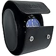 PoBoSall Single Watch Travel Case for Men Women Leather Watch Roll Case Watch Box Storage Organizer and Display Black Watch Accessories