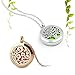 RoyAroma 30mm Car Aromatherapy Essential Oil Diffuser Stainless Steel Locket with Vent Clip 12 Felt Pads-Tree of Life Black