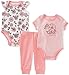 Calvin Klein Baby Girls 3 Pieces Bodysuit Pant Set, Pink, 6/9M