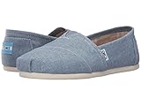 TOMS Women's 10009752 SlubAlpargata Flat, Blue Chambray 6