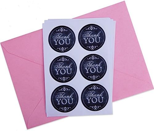 24 Thank You Chalkboard Stickers 1.5 inches - Red Fox Tail
