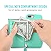 LAMEEKU iPhone 7 Plus Wallet Case, iPhone 8 Plus Leather Wallet Case, RFID Blocking Shockproof Credit Card Holder Case with Zipper Wallet, Protective Cover for Apple iPhone 7 Plus/8 Plus - Mint Green