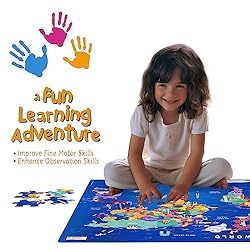 World Map Puzzle, Floor Puzzles for Kids Ages