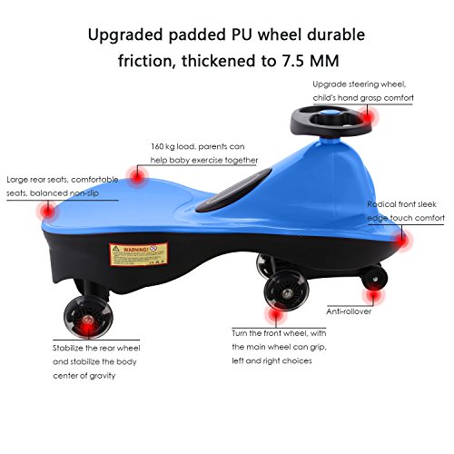 Fashine Outdoor Vehicle Riding Rolling Twisted Wiggling Swing Car (Blue) - Thumbnail 7