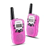 Joylor Durable Walkie Talkies Twin Toy for kids,Easy To Use and Kids Friendly 2-Way Radio 3-5KM Range Interphone Outdoor Camping Hiking - Pink