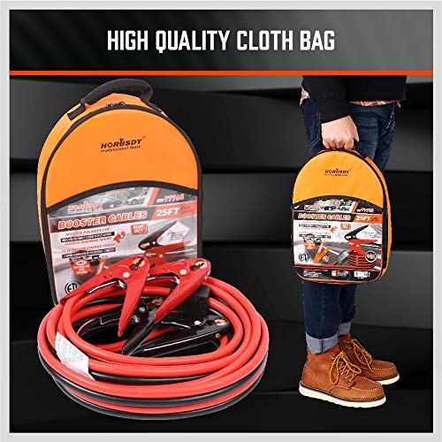 HORUSDY 25FT Jumper Cables, 1Gauge 800A Heavy Duty Jumper Battery