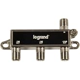 Legrand - OnQ 3 Way Cable Splitter, Digital Cable Splitter for Home Office or Theater, Signal Splitter for MoCA-Capable Networks, VoIP and DOCSIS 3.1 Networks, Black, VM2203V1