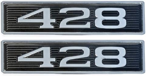 428 Chrome Plated Hood Scoop Emblems - Pair