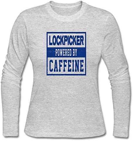 SYBING Women's Lockpicker Powered By Caffeine Long Sleeve T-Shirt