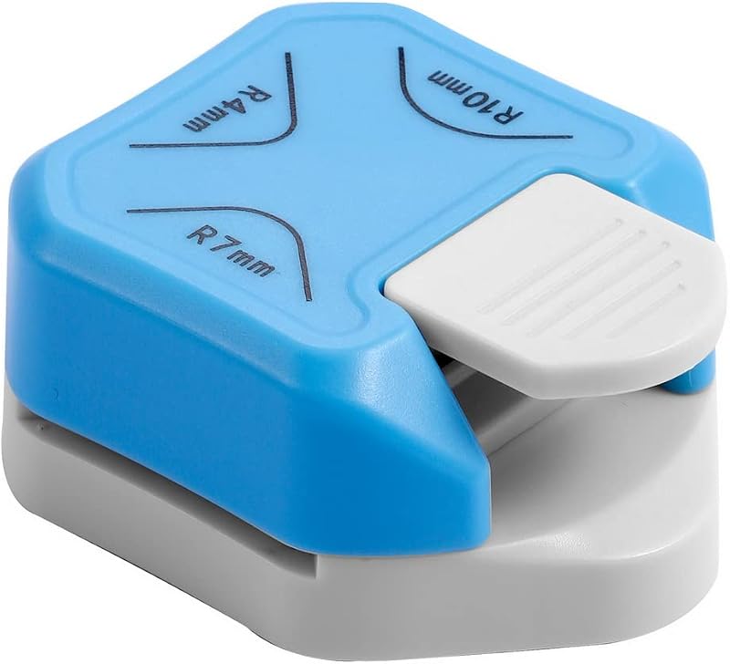 FUYOAL 3 in 1 Corner Rounder Punch Blue 4mm 7mm 10mm for Paper Craft