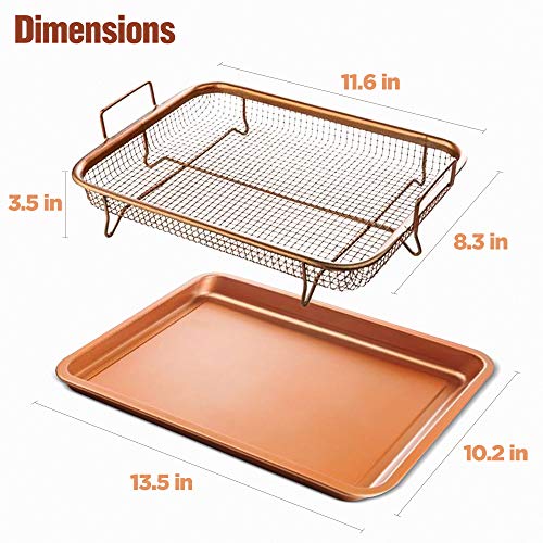 Copper Crisper Oven Air Fryer Non Stick Crisper Tray Copper Basket