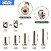 Glarks 100Pcs Zinc Plated M6x15/20/25/30/35mm Hex Socket Head Cap Furniture Screws Bolts and Barrel Nuts Assortment Kit for Furniture Beds Crib Chairs