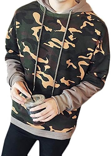 xtsrkbg Mens Casual Como Print Fake Two Pieces Pullover Hooded Sweatshirt 1 XS