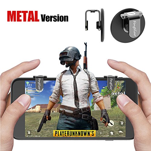 Mobile Game Controller Metal, FengNiao Sensitive Shoot and Aim Buttons L1R1 for PUBG/Knives Out/Rules of Survival, PUBG Mobile Game Joystick, Cell Phone Game Controller for Android IOS(1 Pair)