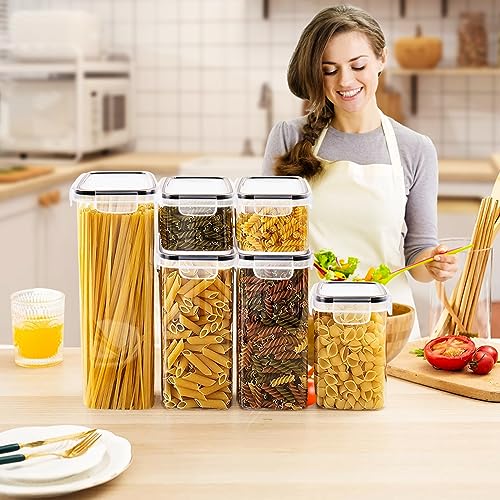 KIROGILY Contenedores de Alimentos Premium, sin BPA, Seguros y Duraderos, Apilables, juego de 8 Recipientes Herméticos para Almacenar, Adecuados para Cocina, Refrigerador, Gabinete