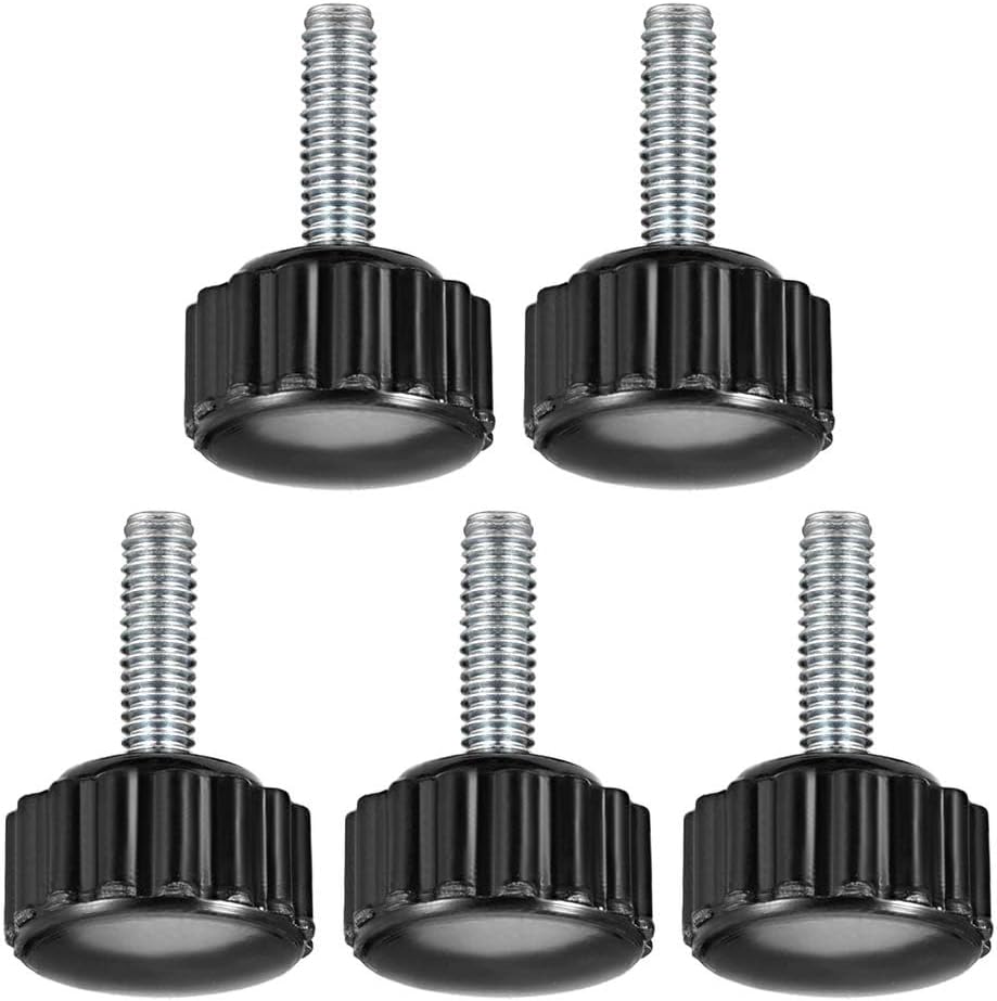 Boxonly Knurled Thumb Screw for Saw Drill Press Lathe and Routing Jigs Packaging Machinery Printing Equipment Clamping Knobs Grip Threaded Hand Bolt Knobs M4 x 14mm 5pcs