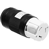 DEALTUS 50Amp Marine Twist Lock Connector (NEMA SS2-50R) 3P 4 Wire Grounding, 50A 125V/250V. ETL Certified, Black