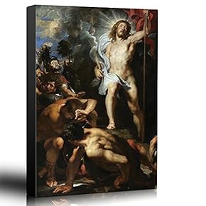 Oil Painting of The Resurrection of Christ (Centre Panel) by Peter Paul Rubens in c. 1611-12 - Baroque Style - Jesus - Canvas Art Home Art - 12x18 inches