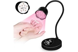 MEKK Gooseneck UV Nail Lamp Cordless Mini UV Light for Gel Nails with Auto Sensor,Professional Flash Cure Lamp 30W Single Nails Light with Three Timers (10s/30s/60s) Salon & Home DIY Use-Black