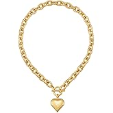 CLASSYZINT 18K Gold Plated Coin Lion Head Pendant Necklace Chunky Paperclip Choker Necklace For Gifts On Birthday Holidays For Women Girls