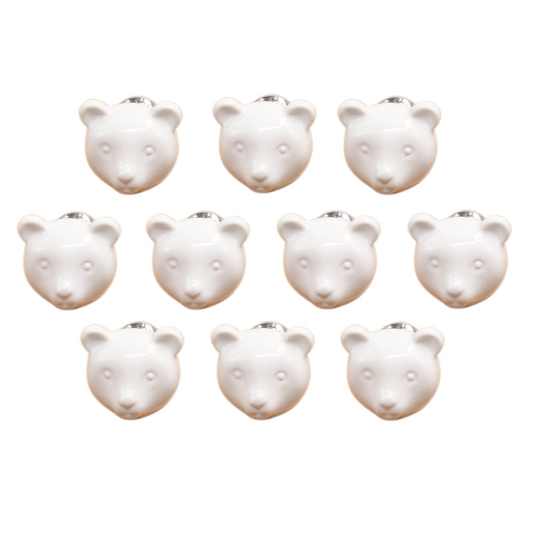 Cartoon Animal Shaped Ceramic Door Knob Dresser Kitchen Cabinet Cupboard Drawer Pulls Handles 10 Pack,White