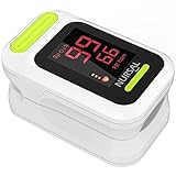 NURSAL Fingertip Pulse Oximeter Blood Oxygen Saturation Monitor with Carrying Case & Lanyard, White