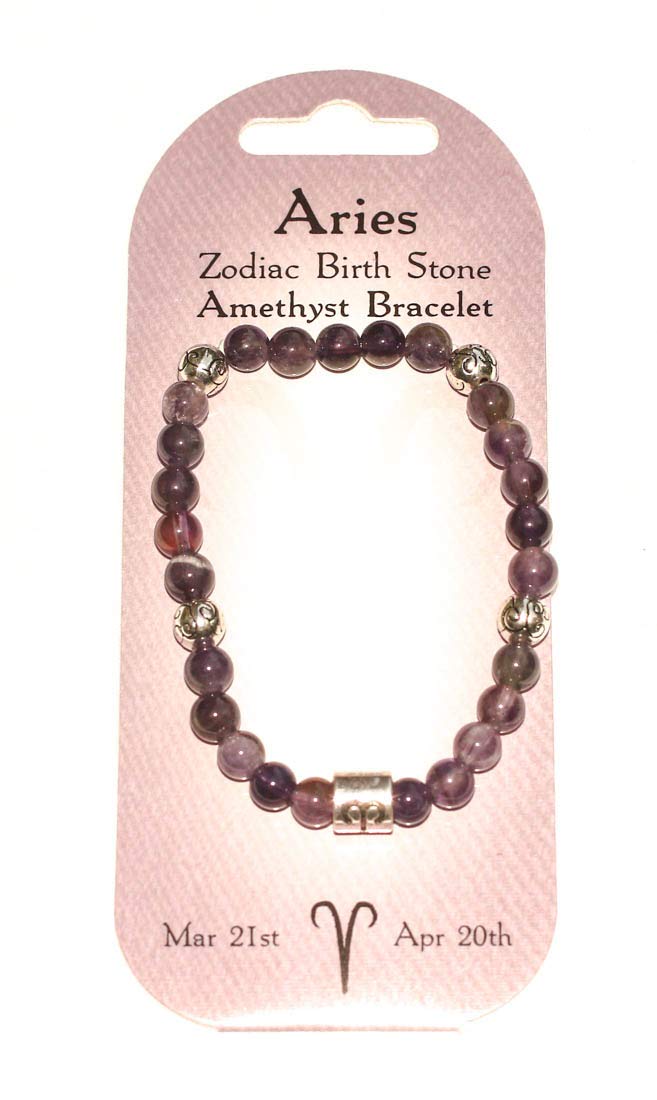 Zodiac Crystal Amethyst Birth Stone Bracelet - Aries