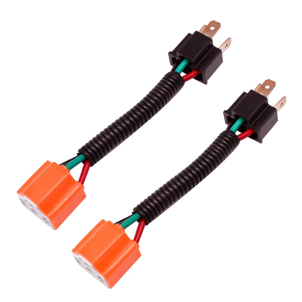 HUIQIAODS H4 Female Ceramic Headlight Extension Connector Plug Bulb Wire Socket (H4 Ceramic Connector)