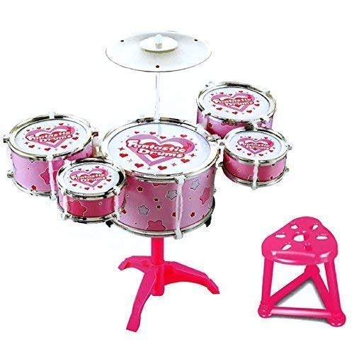 childrens pink drum kit