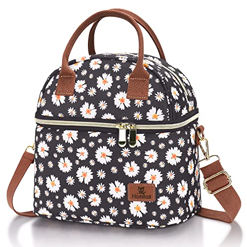 Hafmall 9L Thermal Food Bag, Portable Lunch Bag with Two Compartments, Insulated Bag for Women, Work and School Food Bag, Margarita