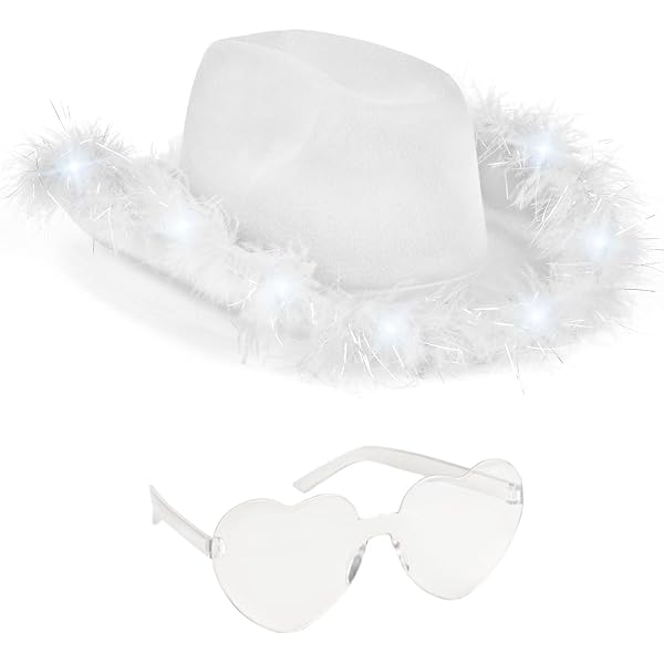 Amazon.com: Zhanmai 6 Pieces Cowgirl Light up Hat with  display picture 1