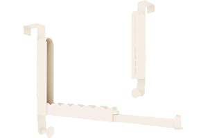 Goffing Over The Door Drying Rack, Foldable Portable Over The Door Hooks Hanger with Towel Racks for Coat Clothes Laundry Bathroom Bedroom Travel Hangers (Milky White, 1 Pack)