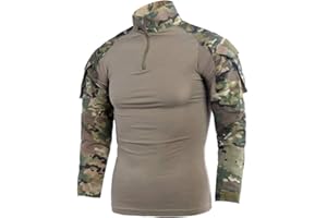 LANBAOSI Men's Tactical Military Combat Shirt Multicam Rapid Assault Army Airsoft Long Sleeve T-Shirt