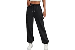 AUTOMET Womens Sweatpants Cargo Fleece Lined Baggy Athletic Jogger with Pockets 2024 Casual Trendy Pants Fall Outfits
