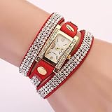 Geneva Women's Rhinestone Braided Winding Wrist Watch